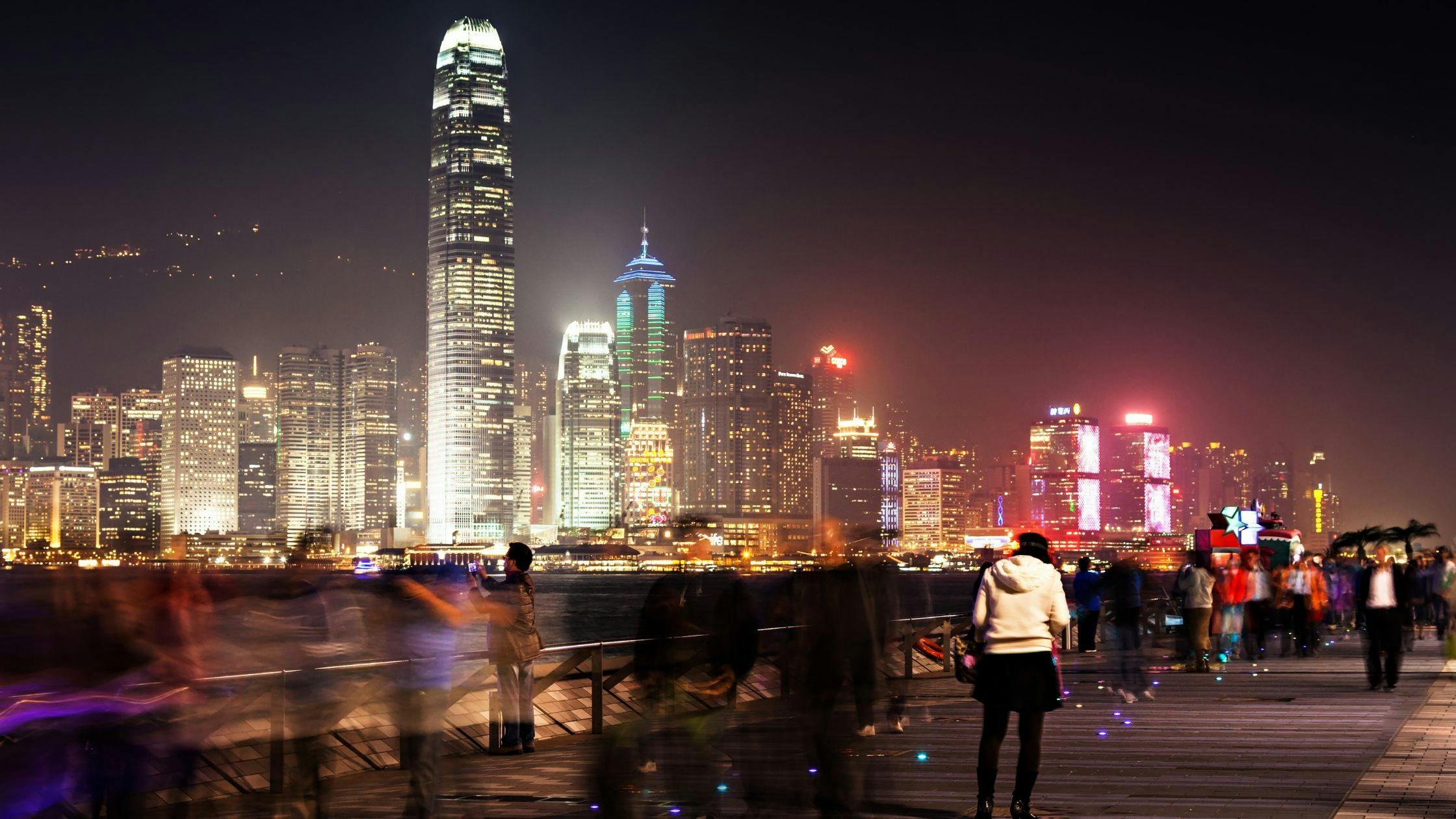 Watch the Symphony of Lights from the Avenue of Stars